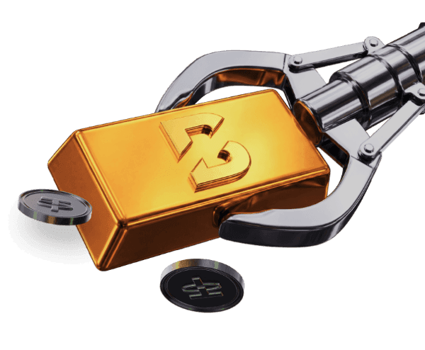 Gold bar held by a fuel-pump nozzle