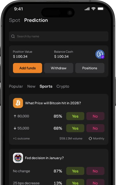 Prediction market scene in BloFin Wallet