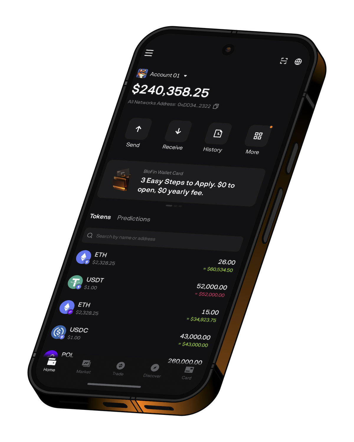 BloFin Wallet phone preview