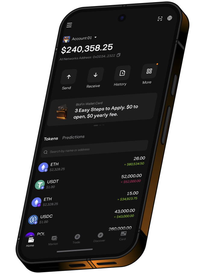 BloFin Wallet phone preview