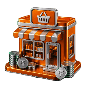 Convenience store with USDT coins